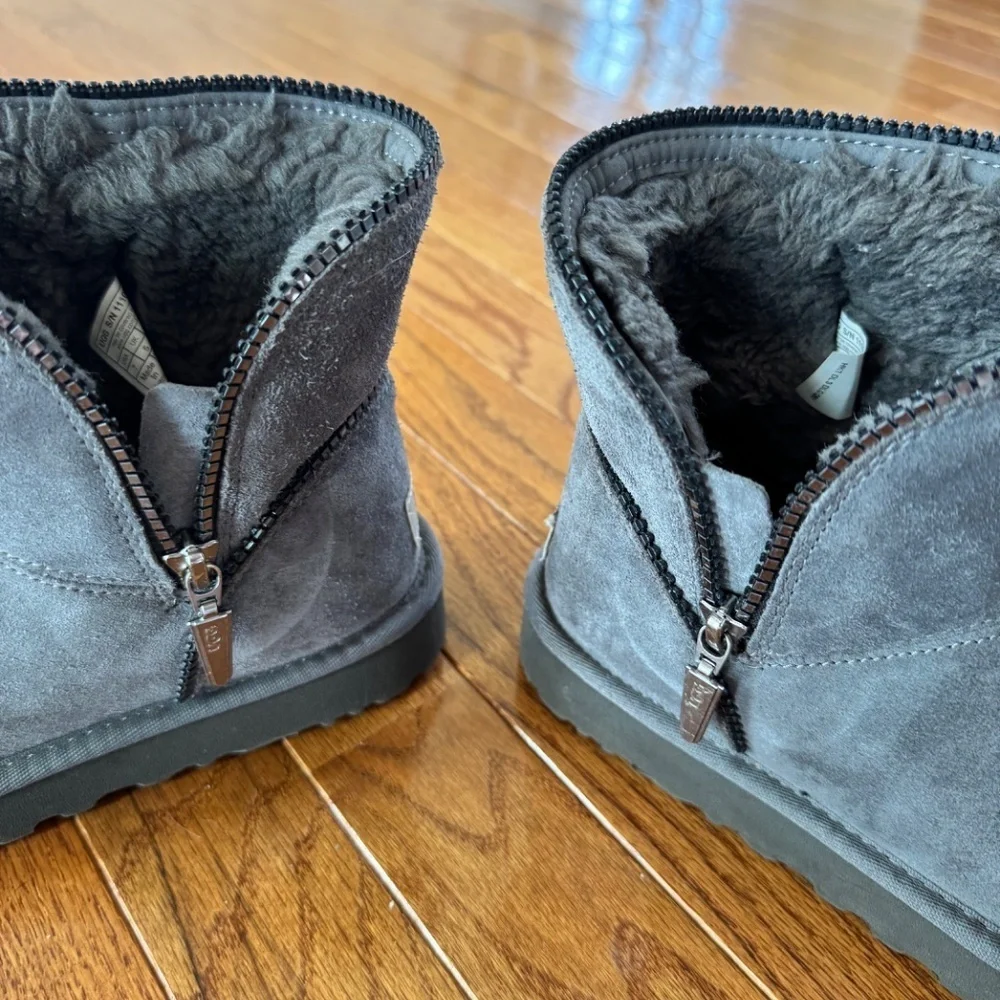 UGG Women's Mini Florence Boot, Charcoal Gray, Size 7